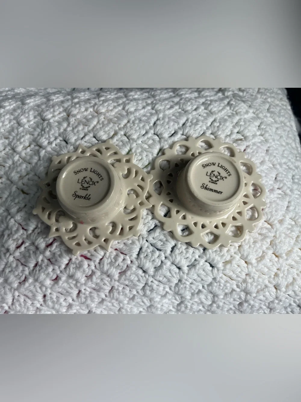 Lenox - Snow Lights- Shimmer and Sparkle- Decorative Tealight Holders